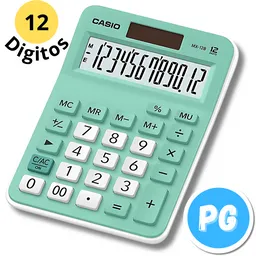 Calculadora Casio Mx12bc Verde Pastel 12 Digitos Mediana