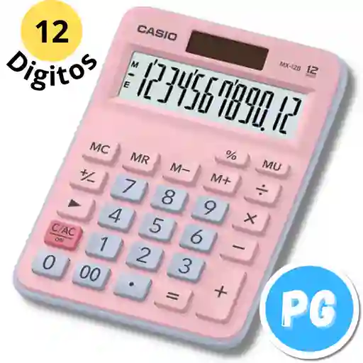 Calculadora Casio Mx12bc Rosado Pastel 12 Digitos Mediana