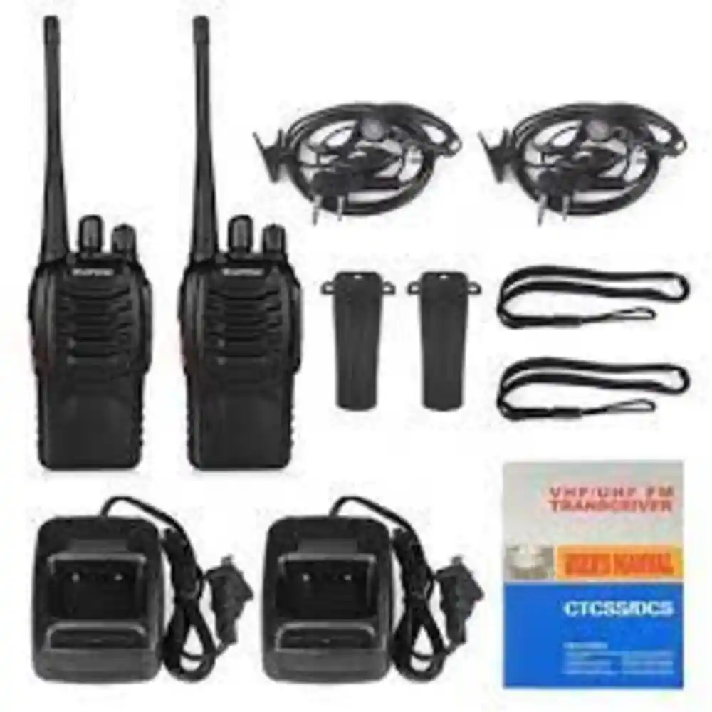 Radio Walkie Talkie One Pixel Bf-888s Uhf X2 Bateria 2800m Ah