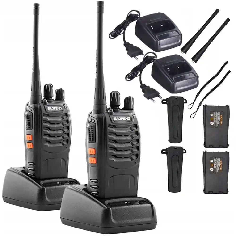 Radio Walkie Talkie One Pixel Bf-888s Uhf X2 Bateria 2800m Ah