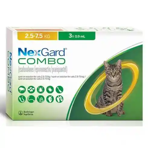 Nexgard Combo Para Gato Adulto 2.5-7.5kg