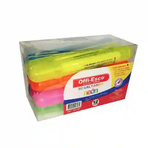 Resaltador Offi-esco Neon Caja X12 Unidades