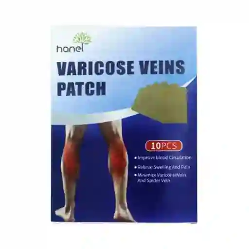 Caja Con 10 Parches Rectangulares Hanel Para Venas Varicosas / Varicose Veins Patch