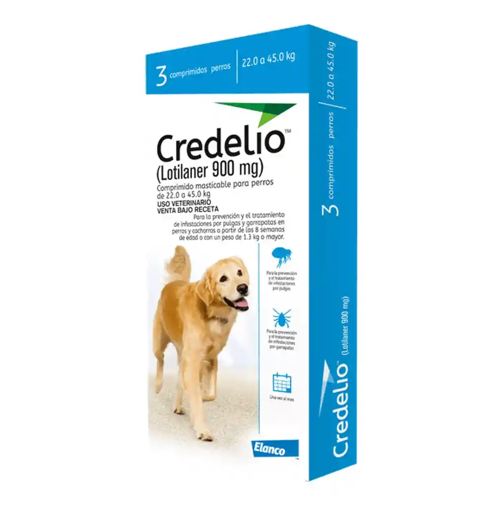 Credelio 900 Mg Para Perros De 22 A 45 Kg Caja X 3 Tab