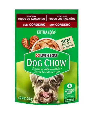 Pouche Dog Chow Adultos Todos Los Tamaños Con Cordero