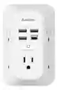 Multitoma Protección Sobretensión Y Cargador De Pared Usb C Blanco