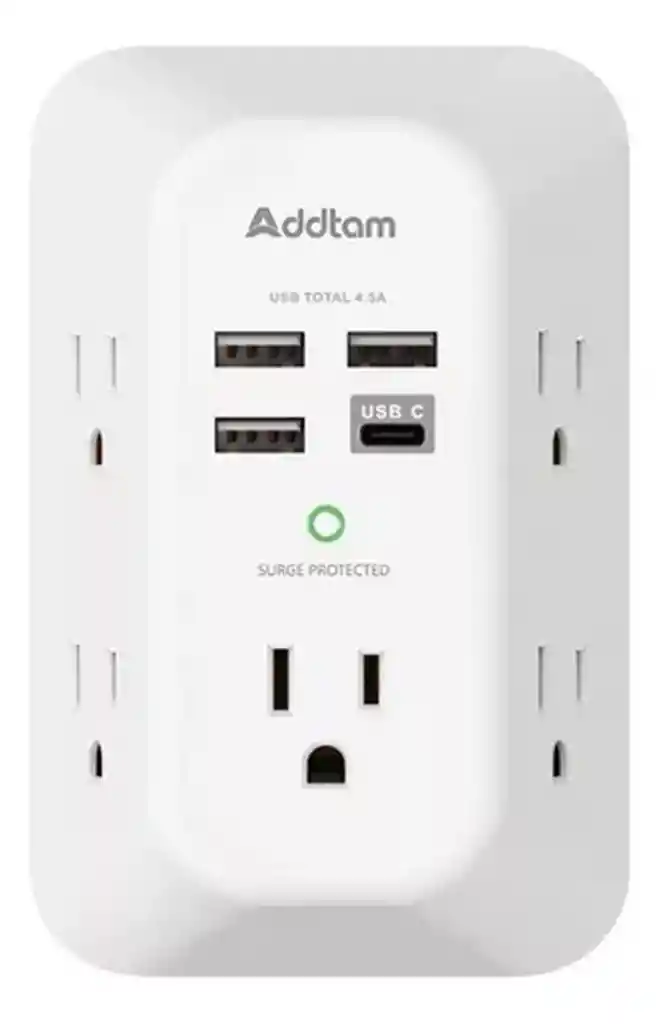 Multitoma Protección Sobretensión Y Cargador De Pared Usb C Blanco