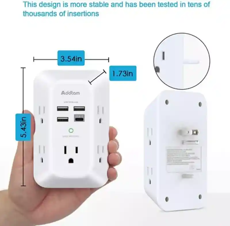 Multitoma Protección Sobretensión Y Cargador De Pared Usb C Blanco