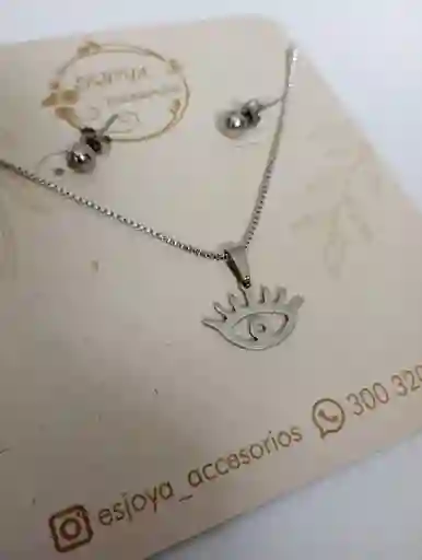 Cadena Y Topitos Plateados Ojito