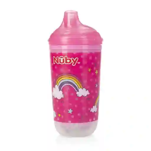 Vaso Entrenador Antiderrame Para Bebe Con Luces Nuby 10 Oz Rosa