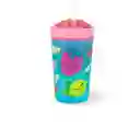 Vaso Pitillo + Porta Snack Nuby 2 En 1 Para Bebes Niños Nuby Rosa