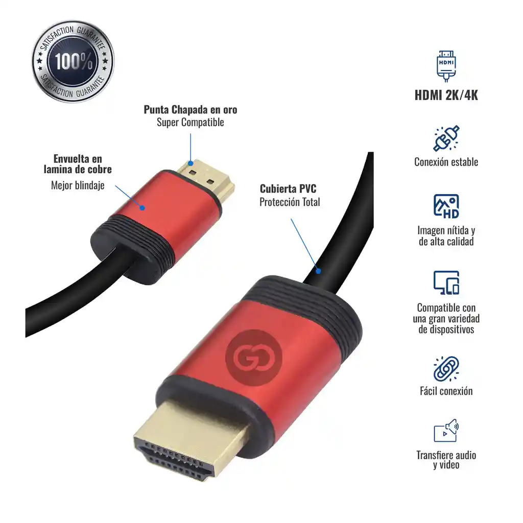 Cable Hdtv/hdmi 4k Ultra Hd 2k De 15 Metros Alta Definición