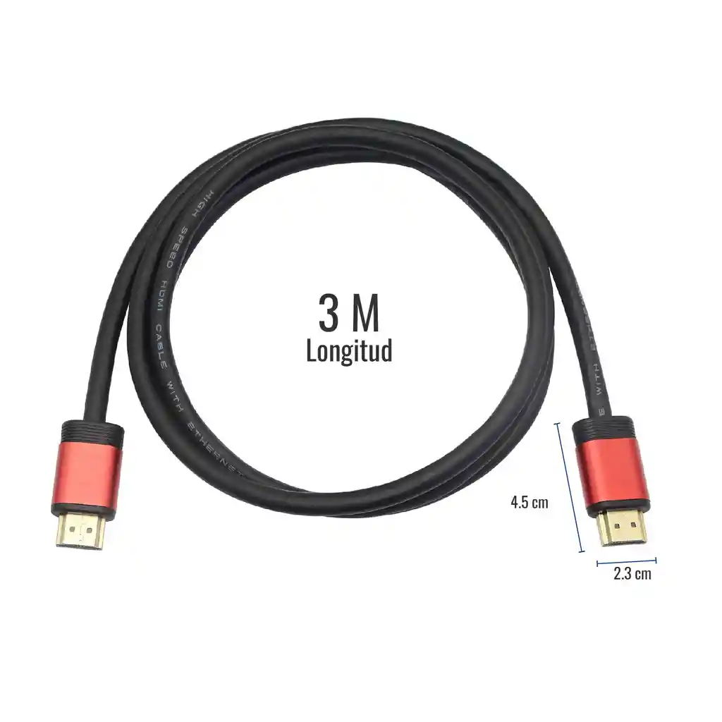 Cable De Alta Definición Hdtv 4k Y 2k De 3 Metros Hdmi