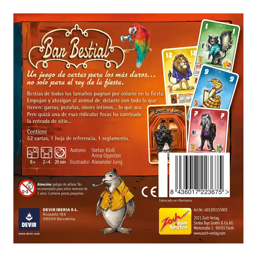 Juego De Mesa Bar Bestial En Español Adultos Niños