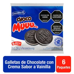 Colombina Choco Muuu Galletas De Chocolate Con Crema Sabor A Vainilla