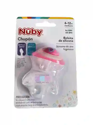 Chupo Entretencion Bebe Nuby Brilla Oscuridad + Tapa 6-12 M Rosa