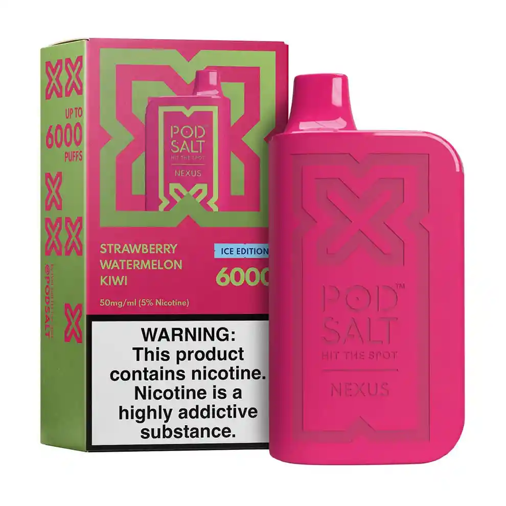 Vape Pod Salt 6000 Puffs Strawberry Watermelon Kiwi