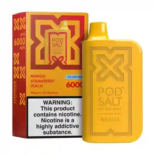 Vape Pod Salt 6000 Puffs Mango Strawberry Peach