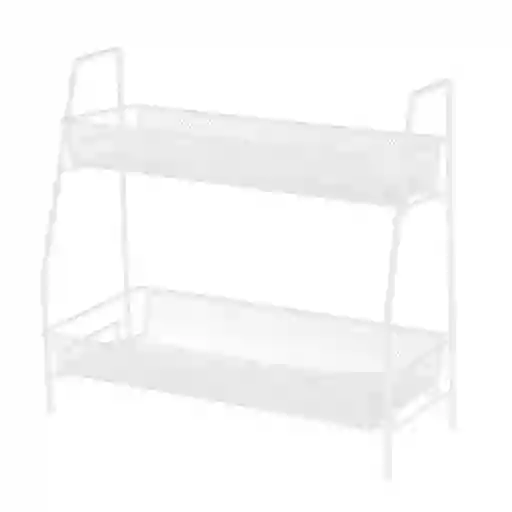 Organizador De Cocina Estante De Especias De Metal 2 Niveles Color Blanco