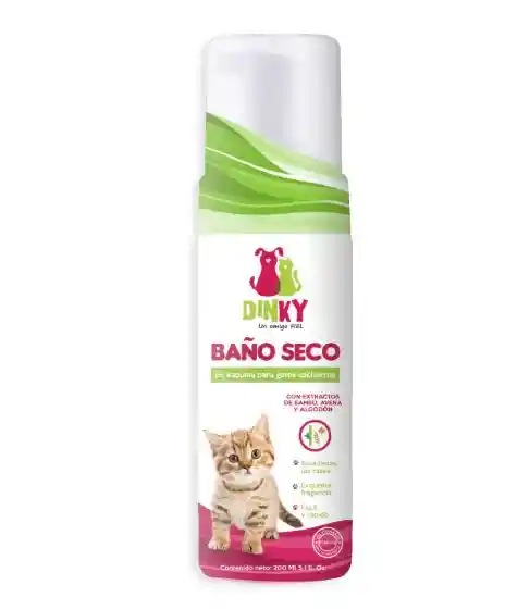 Dinky Gato Cachorro Baño Seco Espuma 200 Ml