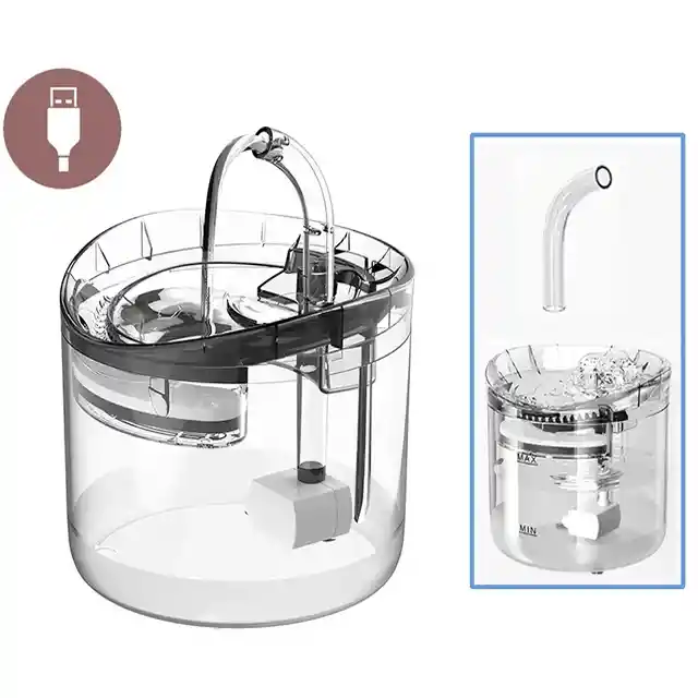 Bebedero Con Fuente Agua Automático Para Perros Y Gatos Color Blanco