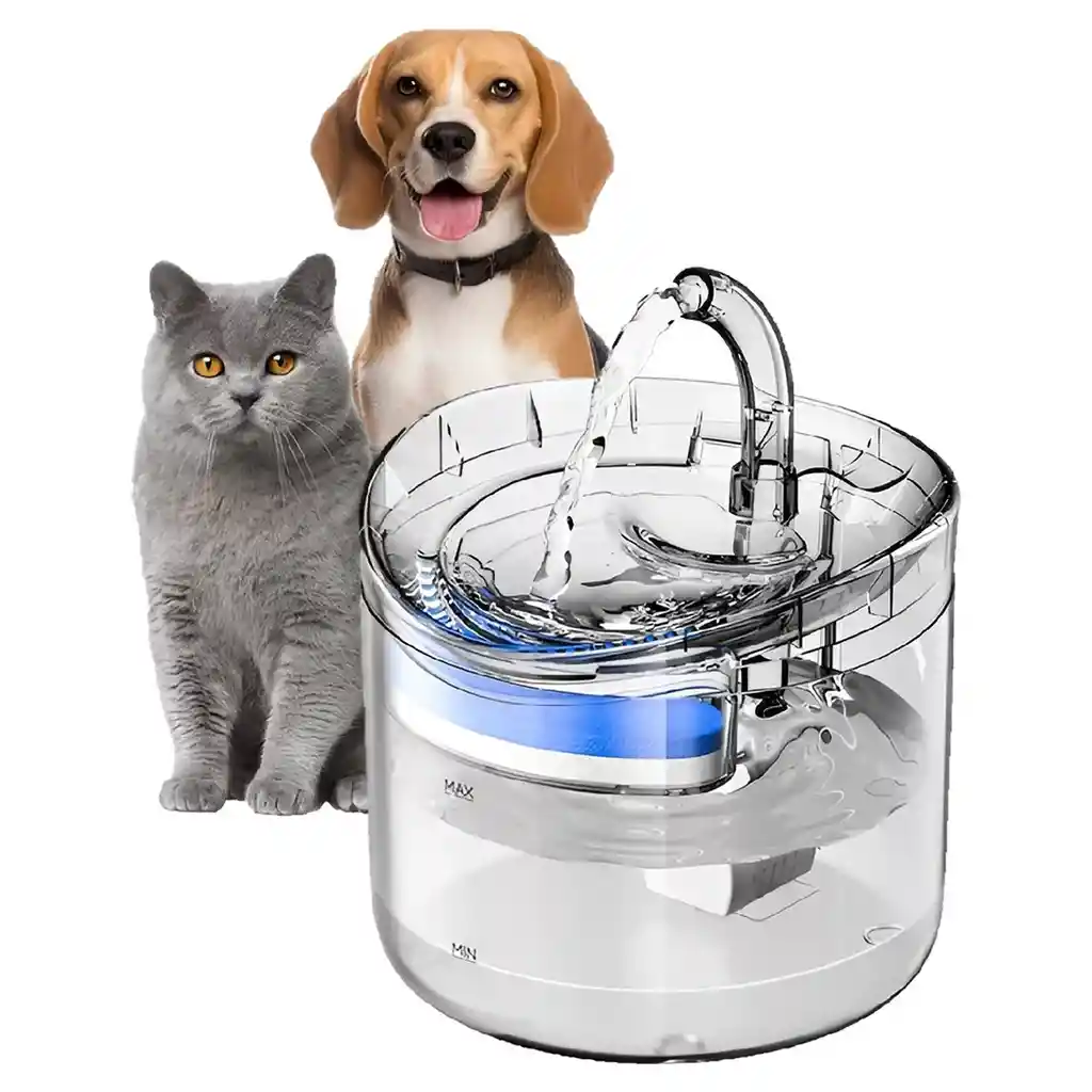 Bebedero Con Fuente Agua Automático Para Perros Y Gatos Color Blanco