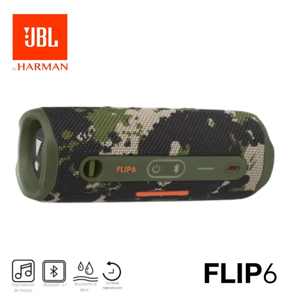 Parlante Jbl Flip 6 Bluetooth Original - Camuflado