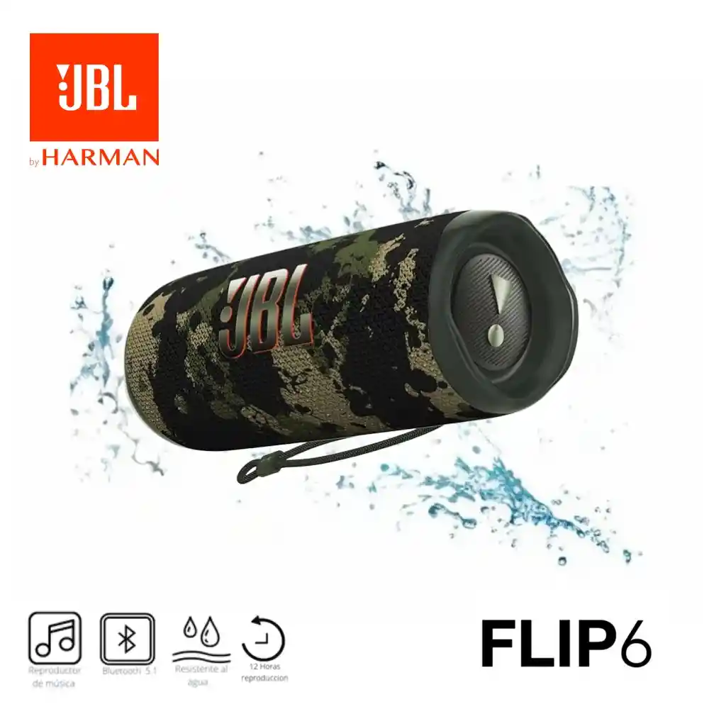 Parlante Jbl Flip 6 Bluetooth Original - Camuflado
