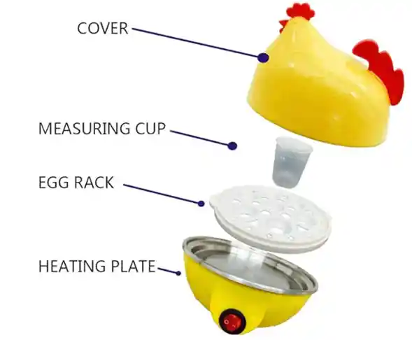 Gallina Hervidor Cocinador De Huevos A Vapor Eléctrica 7 H