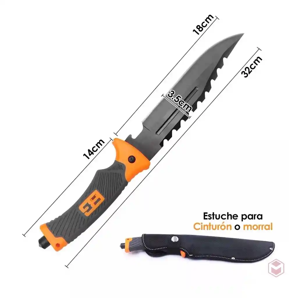 Cuchillo Puñal Tactico Acero Supervivencia Pesca 3017a-1