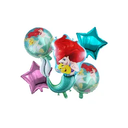 Bouquet De Globos De La Sirenita *5 Piezas