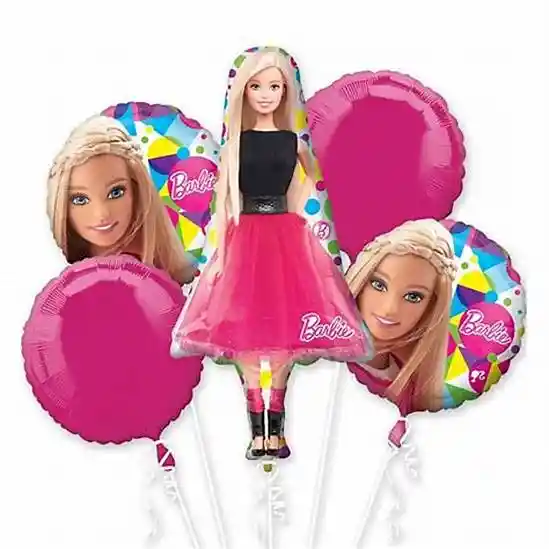 Bouquet De Globos Barbie*5 Piezas