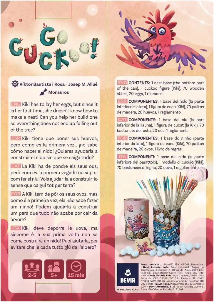 Go Cuckoo Juego De Mesa En Español Adultos Niños