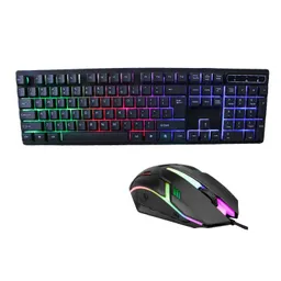 Combo Teclado Mouse Alámbrico Gamer Rgb Ergonómico Waterproof