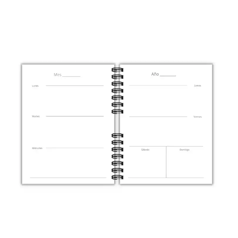 Agenda Semanal Azul Oscuro Floral