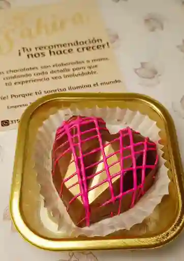 Corazón De Chocolate En Tonos Rosa Y Dorado Regalo Para Ti.