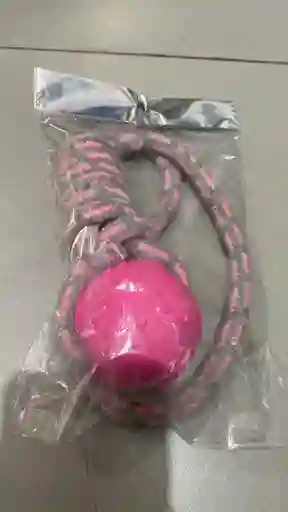 Pelota Con Lazo Para Perro Rosada