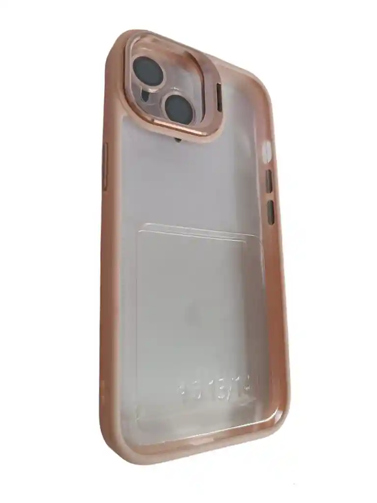 Estuche Para Iphone 15 Con Kit Lentes Y Soporte De Cámaras En Rosado