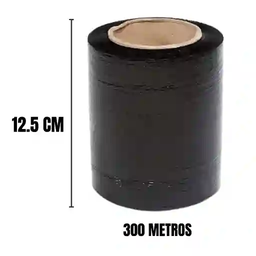 Plastico Strech Vinipel Film Negro 12,5 Cm X 300 Mts