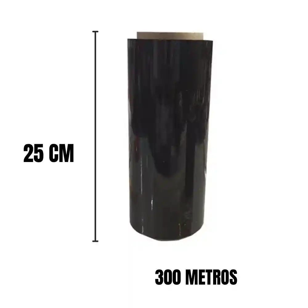 Plastico Strech Vinipel Film Negro 25 Cm X 300 Mts