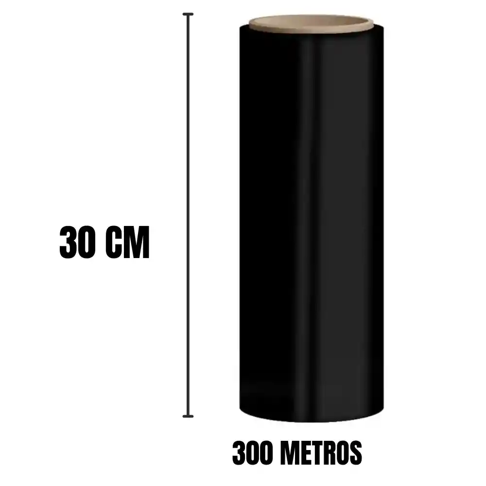 Plastico Strech Vinipel Film Negro 30 Cm X 300 Mts