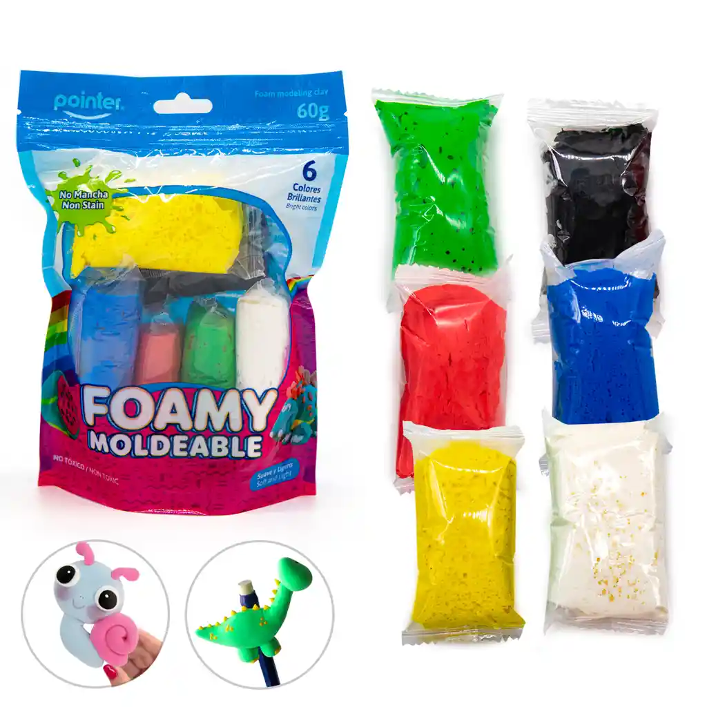 Foamy Moldeable Pointer Colores Surtidos X6