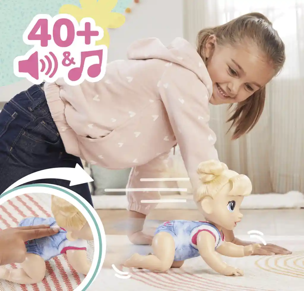 Muñeca Baby Alive Gatea Y Juega Harper Hugs