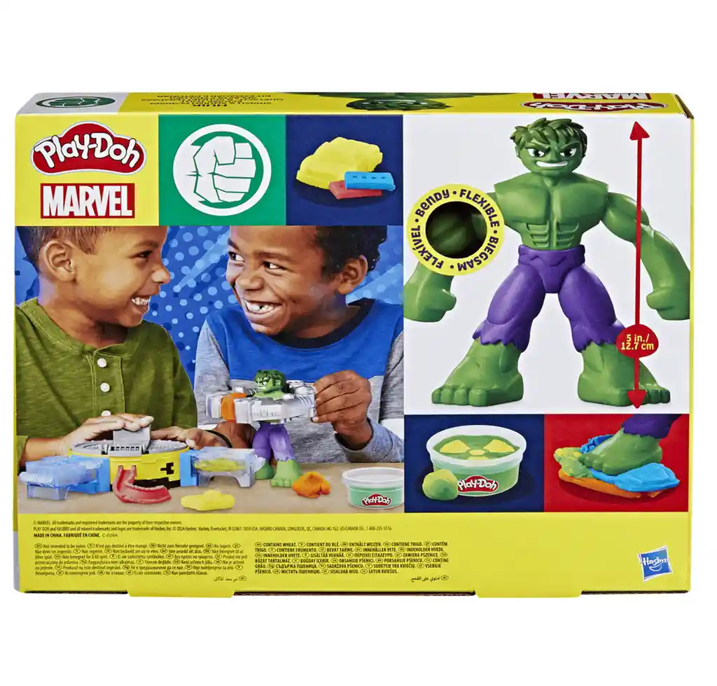 Masas Y Plastilinas Play-doh Marvel Set De Juego Hulk Aplasta Y Moldea