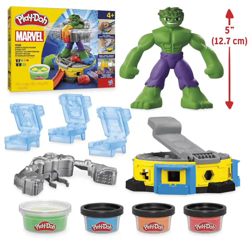 Masas Y Plastilinas Play-doh Marvel Set De Juego Hulk Aplasta Y Moldea