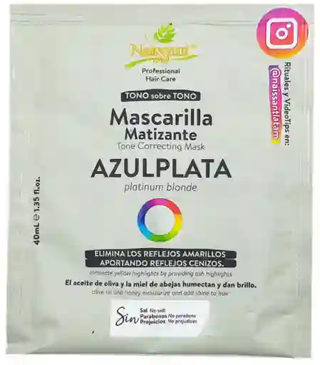 Mascarilla Matizante Azul Plata En Sachet 40ml