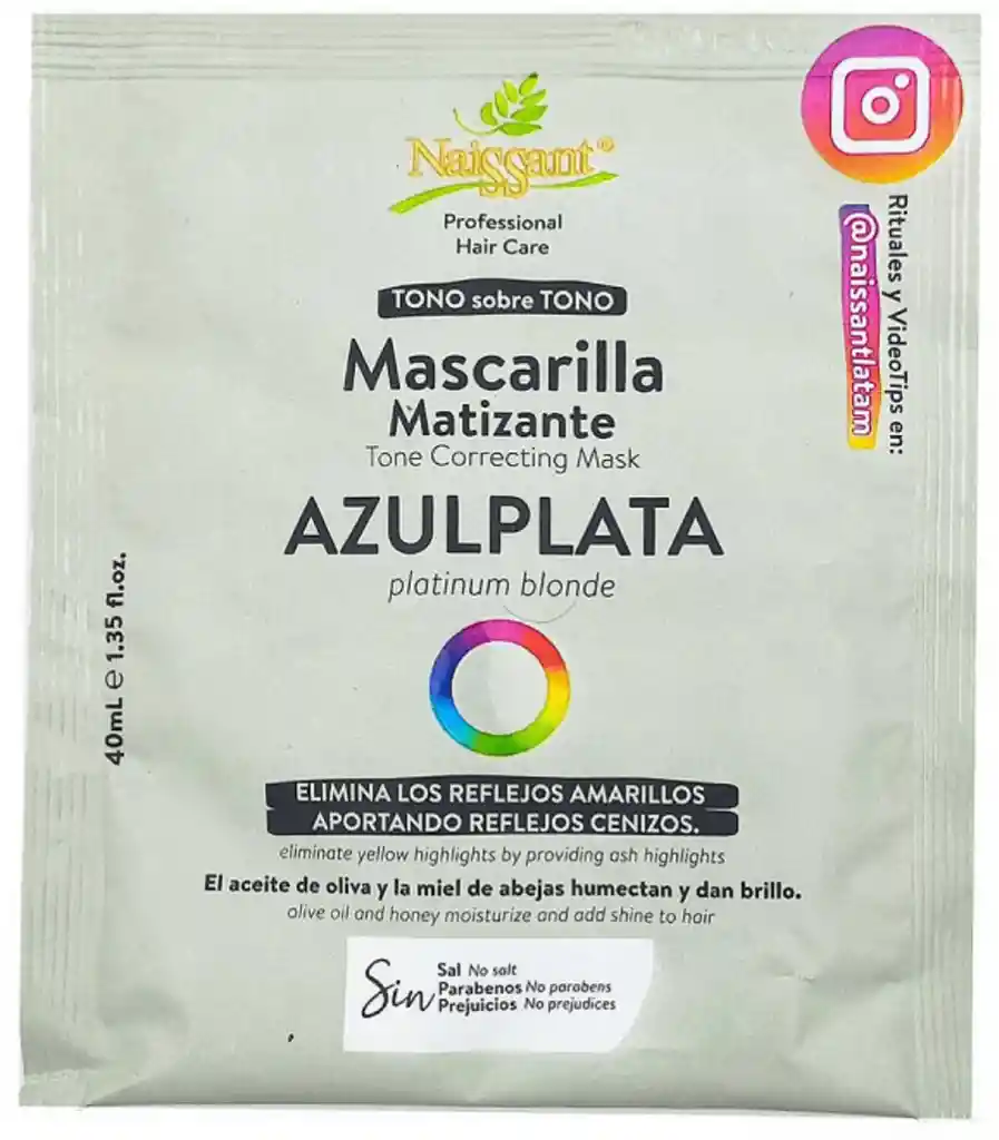 Mascarilla Matizante Azul Plata En Sachet 40ml