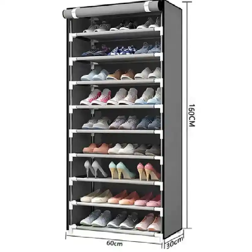 Zapatera Organizador Closet Zapatos 9 Niveles 27 Pares Tela Color Gris