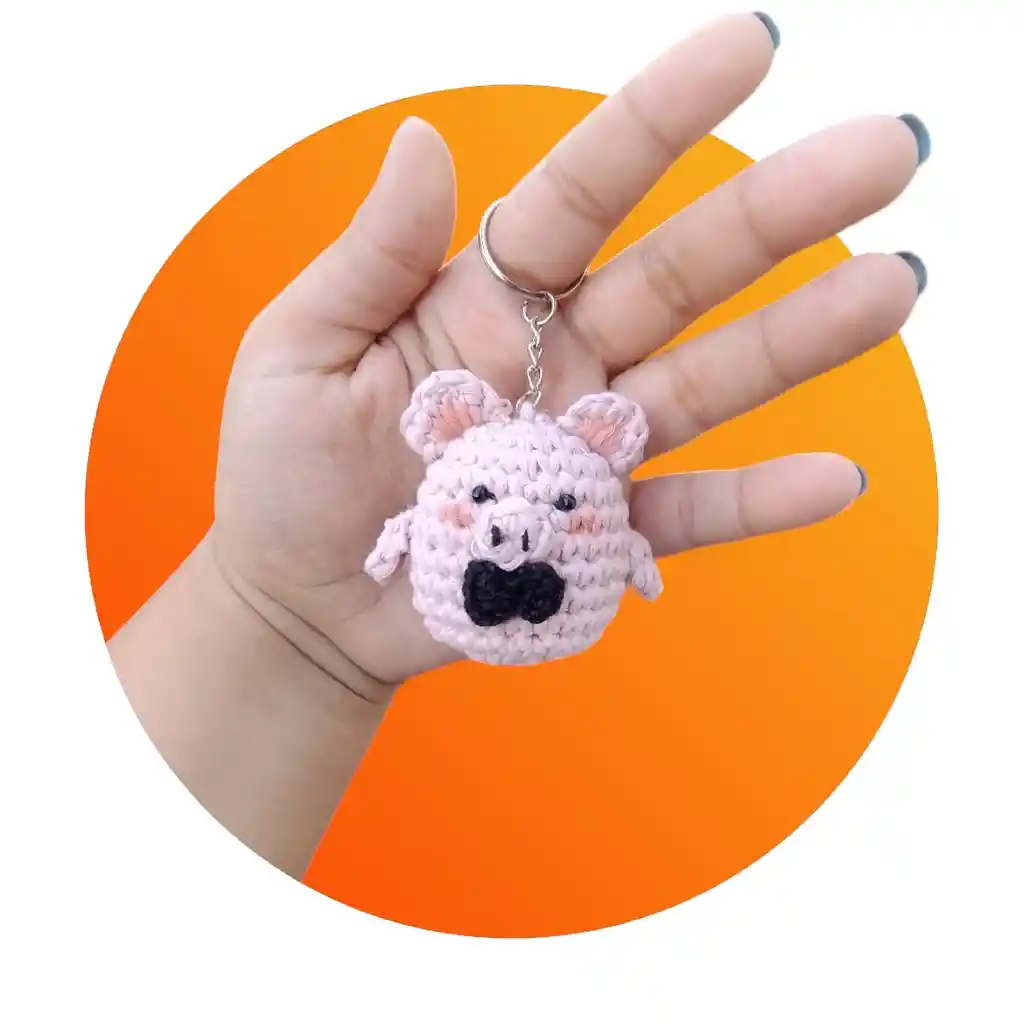 Llavero Amigurumi Cerdito