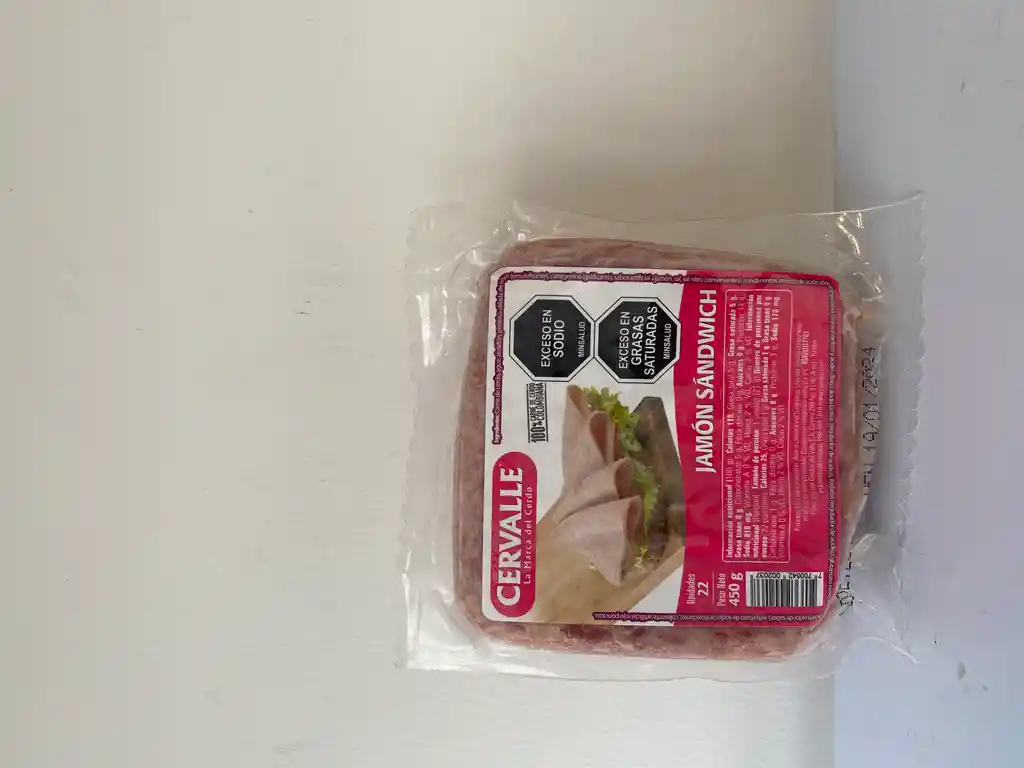 Jamón Sándwich X 450 Gr, Cervalle